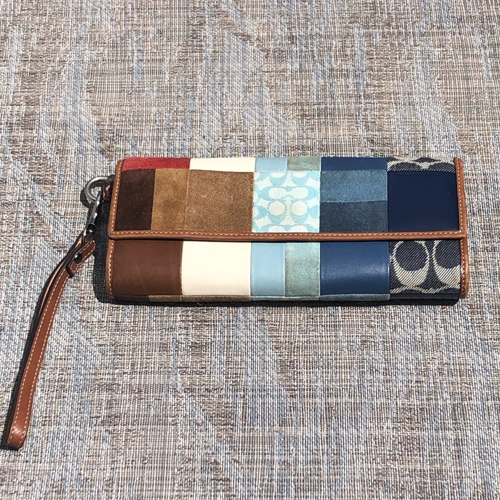 Coach patchwork wristlet wallet